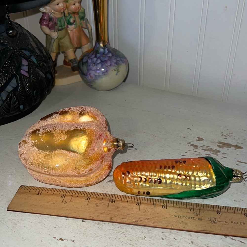 Vintage Germany Inge Glas blown glass pepper & corn Christmas Ornaments